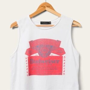 NWOT Junk Food Clothing Budweiser Cropped Muscle Tank Top Size XL